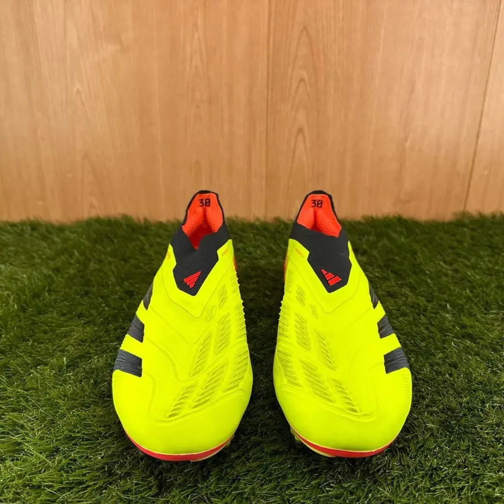 adidas Predator 24 Elite Laceless FG Solar Yellow IE2366 Men’s 8.5 Soccer Cleats